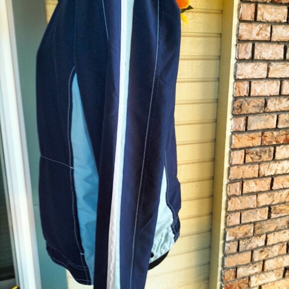GreenTea Blue Bomber Jacket with Elastic Waistband - Picture 6 of 10